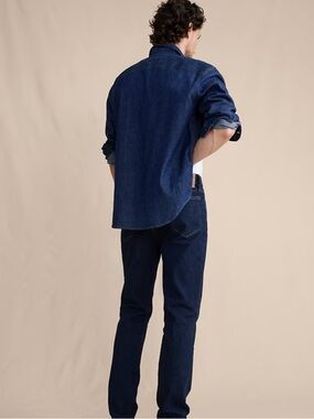 Banana Republic Men's Slim Straight Jeans in Deep Blue Denim